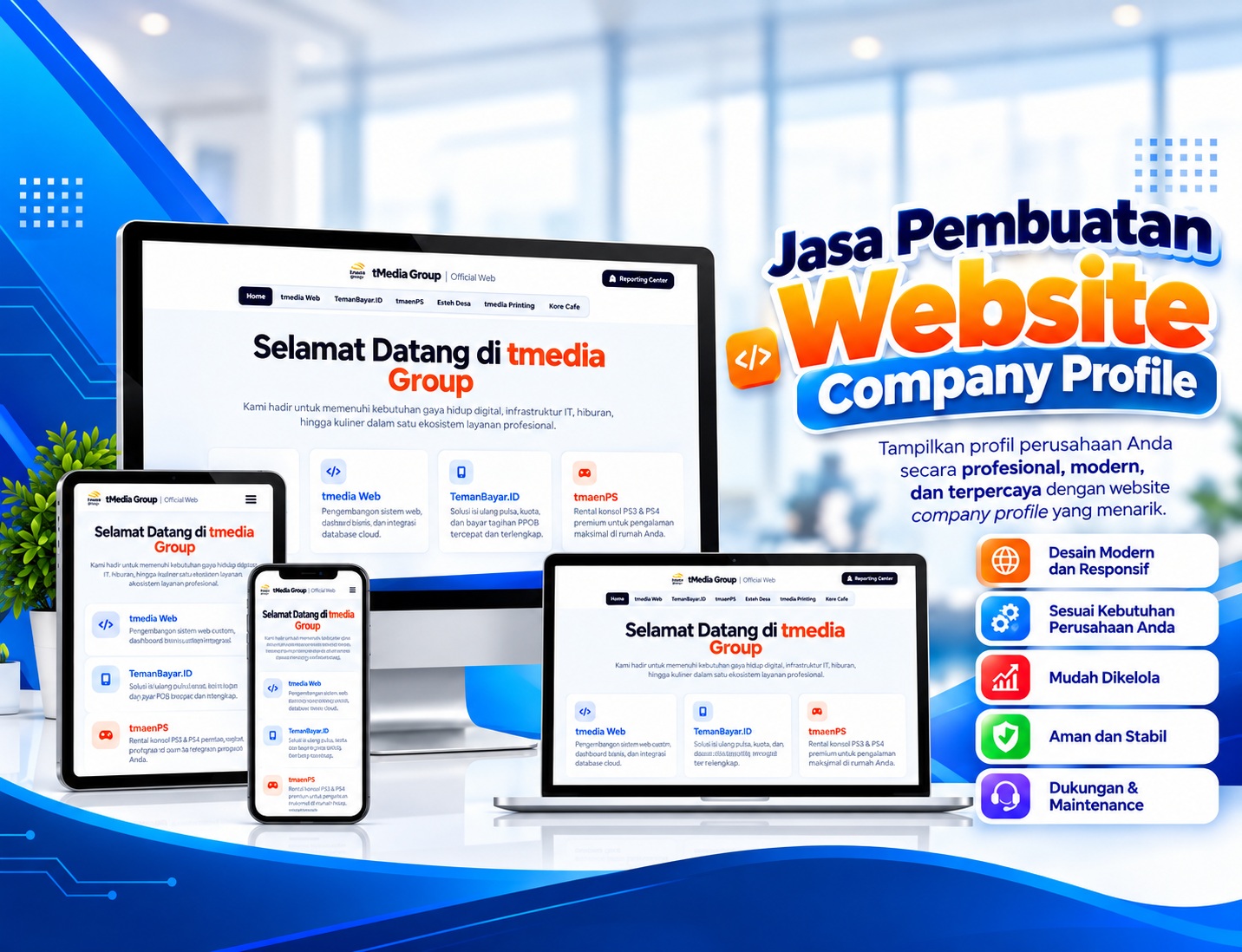 Portofolio Pembuatan Website Company Profile Lombok